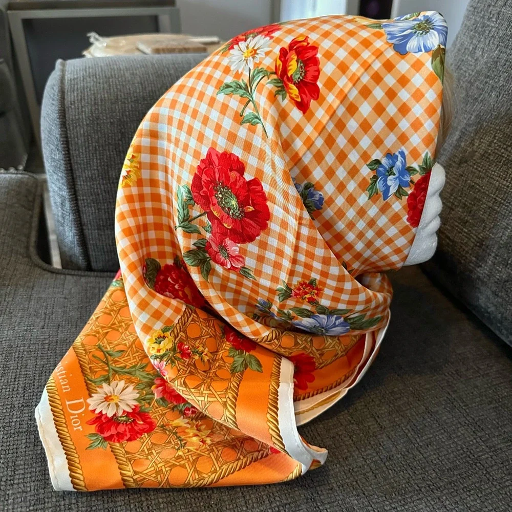 FREE Dior silk scarf with $600 bundle or buy it runway item used 2xs on hat